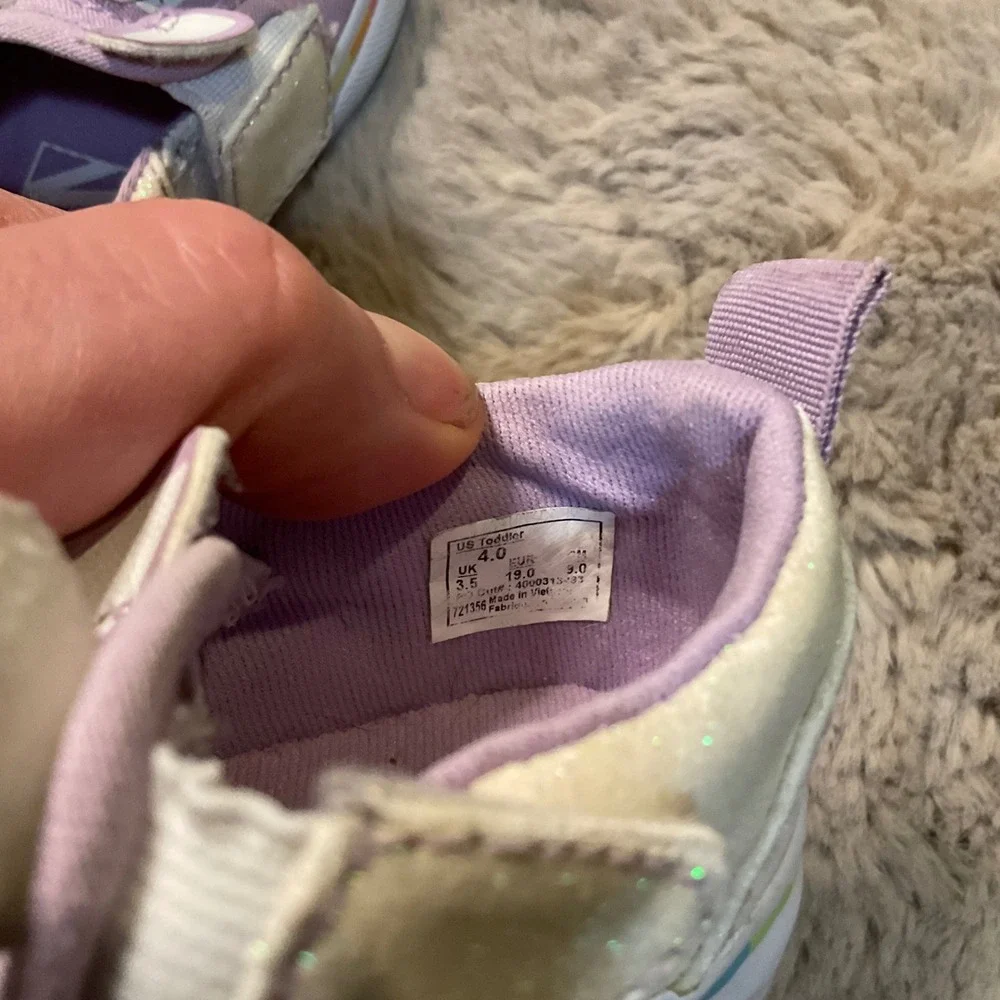 Vans Asher V‎ Unicorn Sneakers Size 4 Infant Purple
